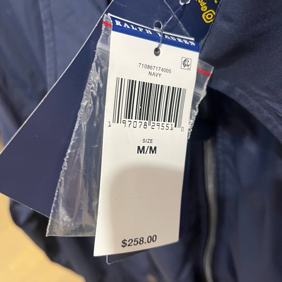 POLO RALPH LAUREN PACKABLE WATER-REPELLENT NAVY JACKET MED NWOT - Picture 8 of 8